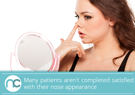 The Tip of the Nose is one of the Most Frequent Concerns in Patients Woman Watching the Tip of her Nose